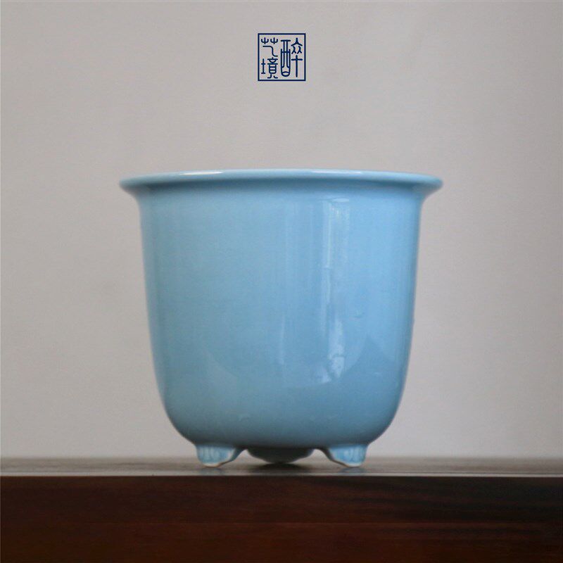 如意三足景德镇手工陶瓷花盆蝴蝶兰君子兰万年青内门竹客厅盆栽