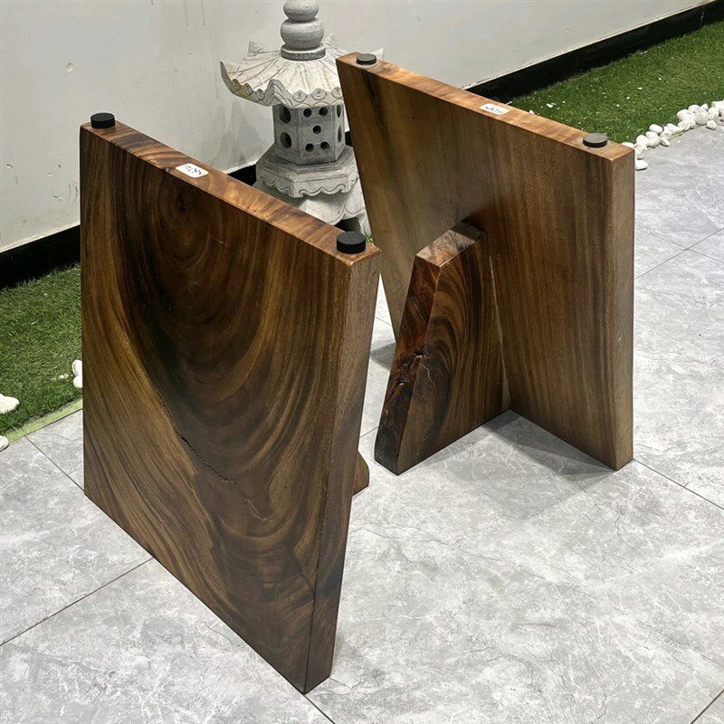 实木支架胡桃木茶桌茶几桌子脚大板茶台桌脚纯料原木三角架餐桌腿