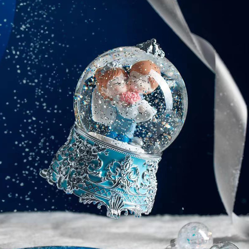 梦幻雪花水晶球音乐盒八音盒夜灯送男女友孩子儿童生日圣诞节礼物