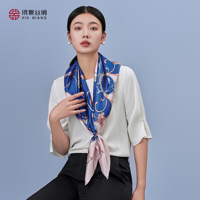 绣娘丝绸真丝桑蚕丝丝巾女2025新款方巾旅游外搭围巾披肩妈妈礼物