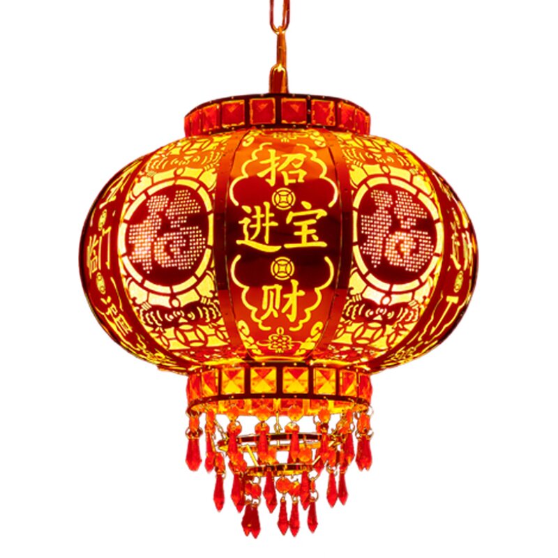 过年大门红灯笼新居结婚乔迁阳台别墅室内走马旋转插电红灯笼吊灯