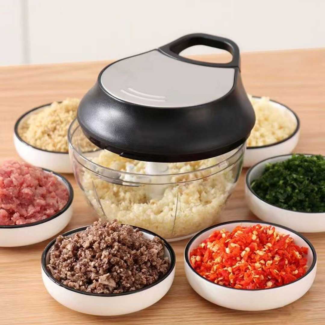 钢面手拉切菜料理器家用手拉捣蒜绞菜机绞肉机手动蒜泥器厨房神器