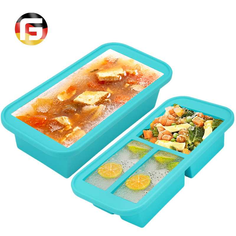 跨境硅胶冷冻汤盒多款式硅胶家用保鲜盒带盖子防串味硅胶分格汤盒