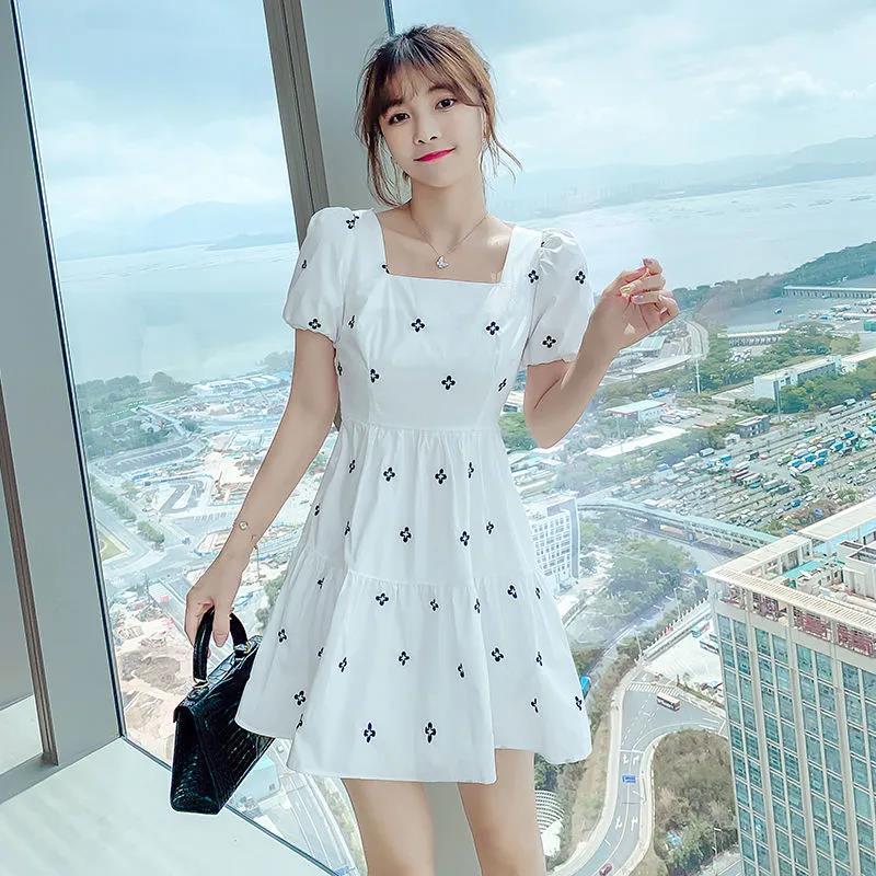 150cm155小矮个子娇小女装超仙气裙子夏天初恋甜美数码印花连衣裙
