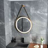 智能子569带触摸屏圆形浴室镜led挂墙灯圆发廊理发店发光镜带壁镜