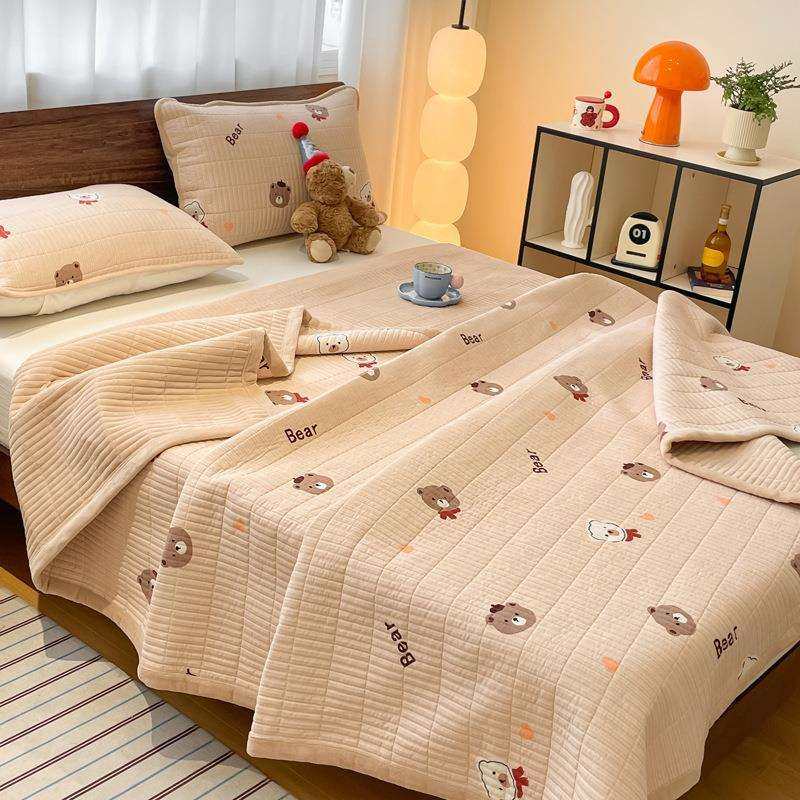 棉全磨毛床盖单件纯加炕厚防滑床单四季棉通用被单夹棉款盖三LDKN,床上用品,床单,淘宝优惠券,粉丝福利购,淘宝优惠卷