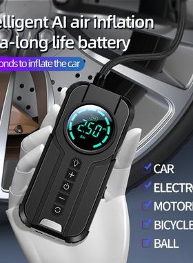 跨新款汽车便境式车载充气携泵电无动线数显款121819英文v打气泵