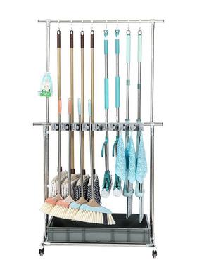 GPRF5U不钢锈把移动拖把架落地式扫架挂钩卫纳生间免打孔收整理置