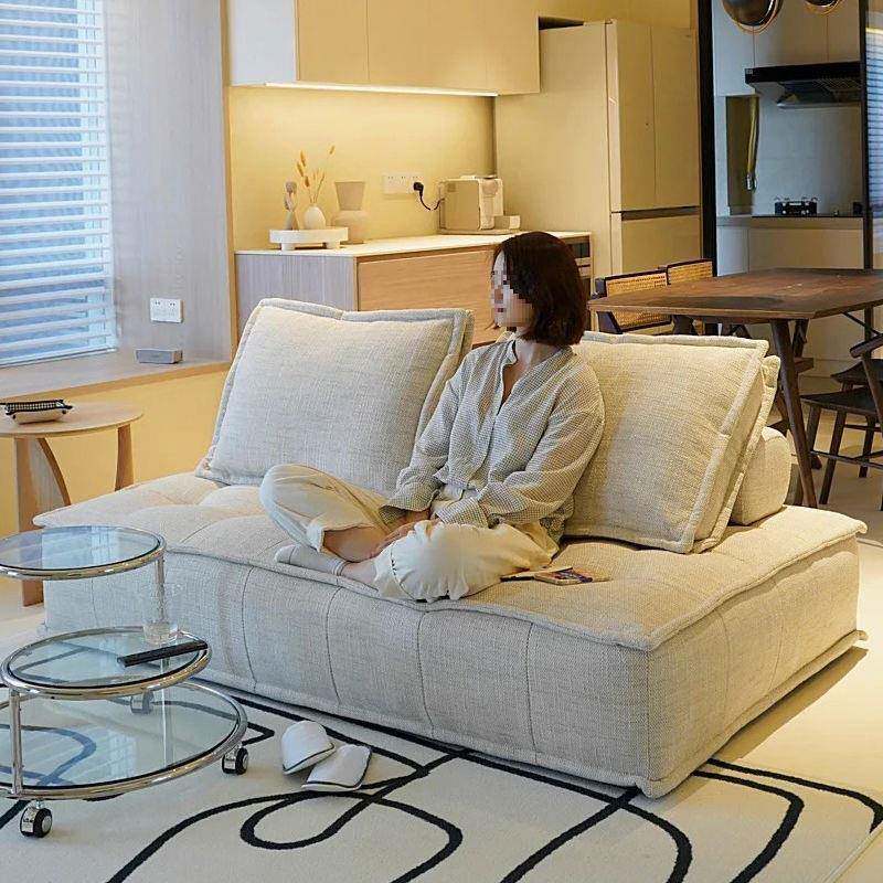 懒VCM人发豆腐沙发块组合公方小户型意式寓简约休闲单人沙卧室网