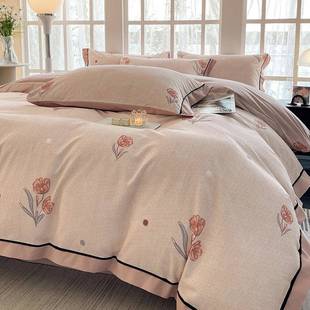 A类高端纯棉磨毛四件套2套025厚新品 床100全棉加秋冬90368床单 款