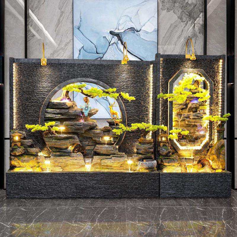 山水幕墙鱼缸流鱼水假墙造屏风客厅庭院池瀑布景装饰QRD招财景观,家居饰品,流水摆件,淘宝优惠券,粉丝福利购,淘宝优惠卷