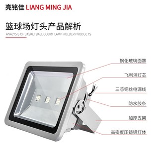 高杆1泛光灯户外防水投光灯LED照灯头工地广场球场明灯00W0HL-DG0