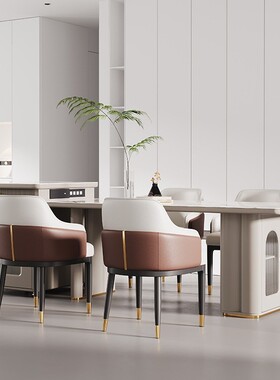 式轻奢餐椅家用生态意餐凳桌子靠背现店代感F97S76J5酒简约洽谈椅