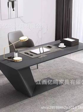 总公裁设公19380计款办桌简约老桌异形烤漆办桌现代大班台创意办