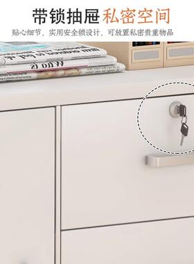 木质文纳件18308柜公室带锁小柜子移动收柜抽屉柜带轮下办储物柜