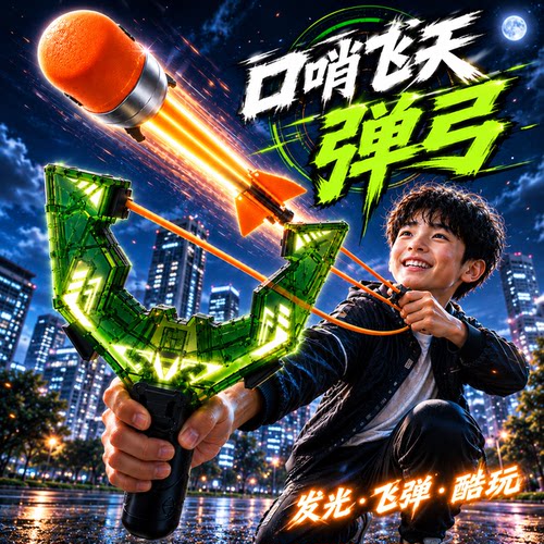 儿童户外发光火箭弹弓飞机玩具