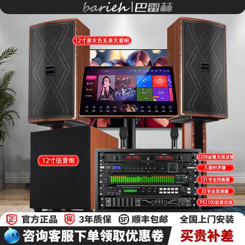巴雷赫家庭ktv音响套装ktv唱歌全套设备家用点歌机专业ktv音响