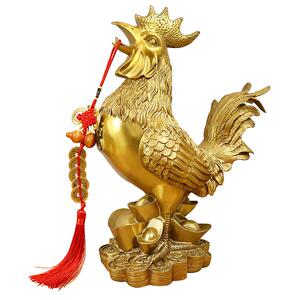 自然嘉鸡摆件大号铜公鸡金鸡元宝鸡家居卧室摆件纯黄铜金属摆设
