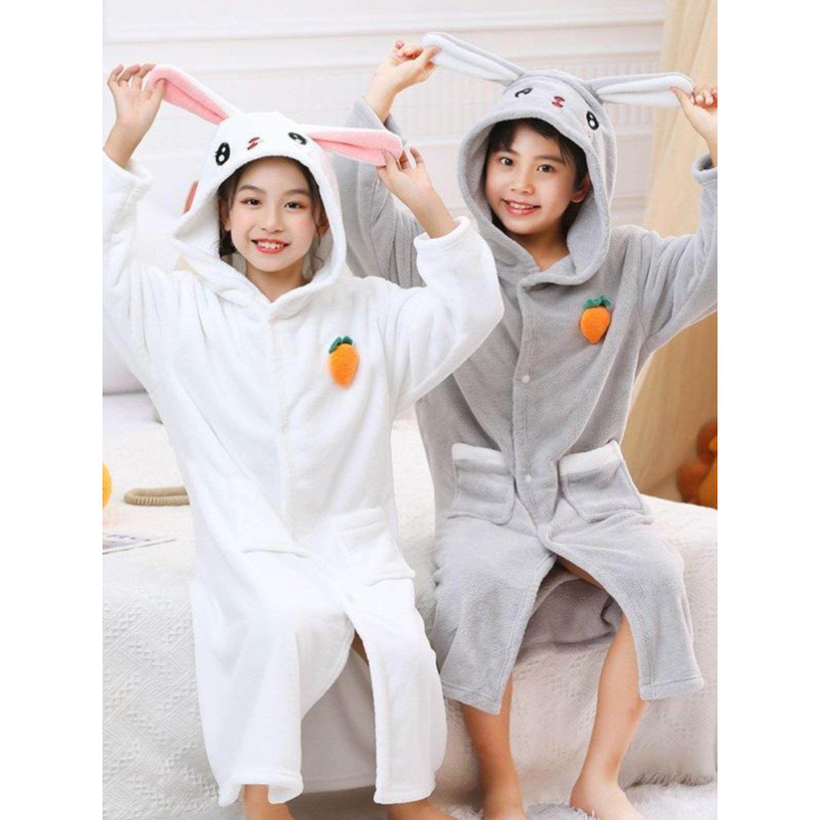 儿童浴巾披风兜帽吸水快干可穿浴袍男孩和女孩的大孩子的睡衣婴儿