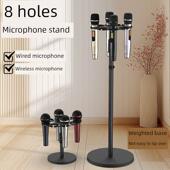 落地麦克风支架放置台托架桌面多话筒收纳架有线无线麦放置架子