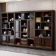 新中式 乌金木实木书柜组合家用客厅书房办公室书橱书架别墅中国风