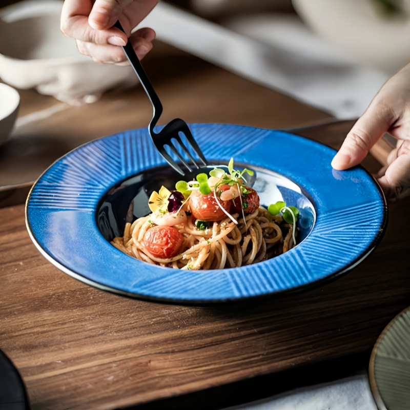 釉下彩陶瓷可蒸可烤草帽碗