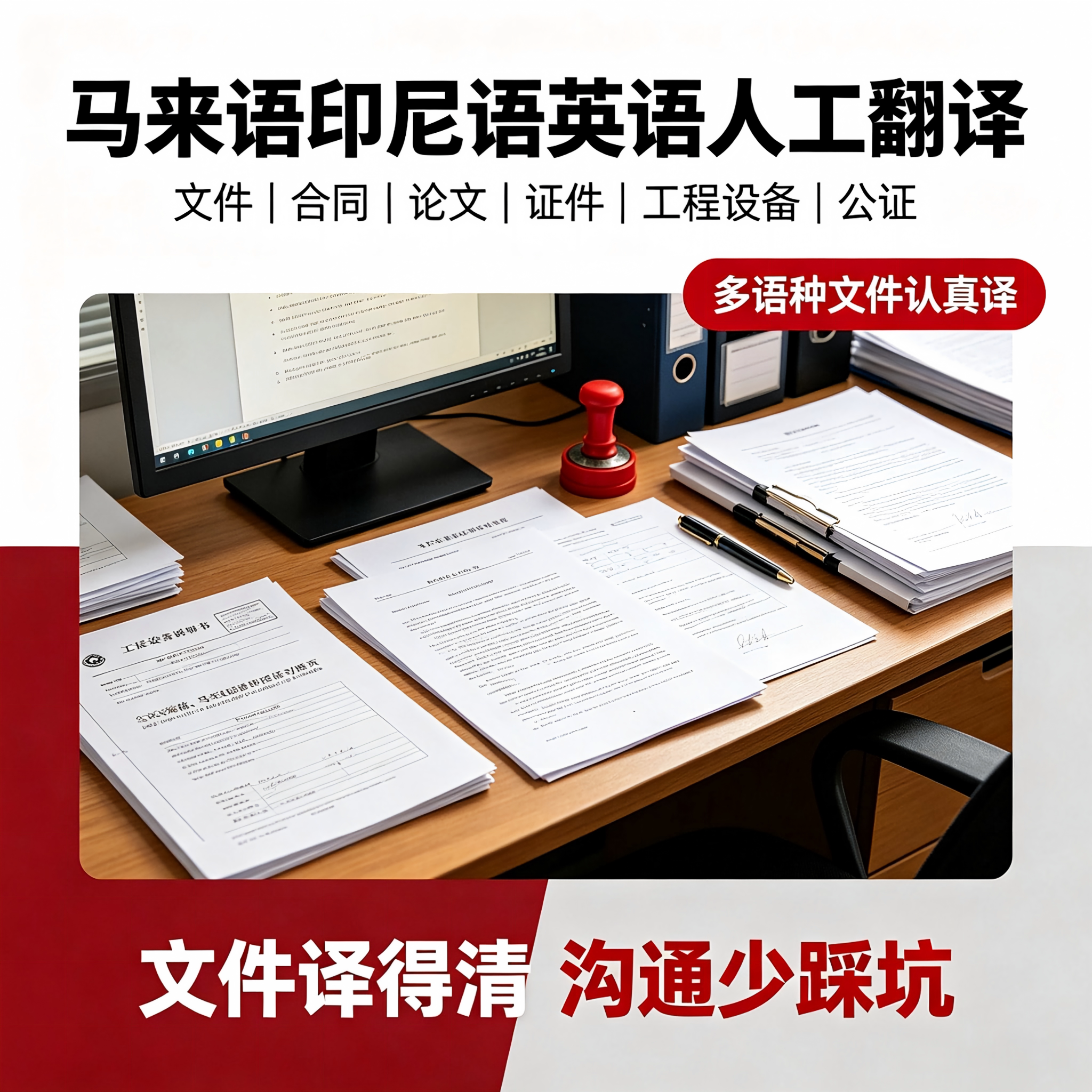 马来语印尼语人工翻译服务英语英文文件合同论文证件工程设备公证图片