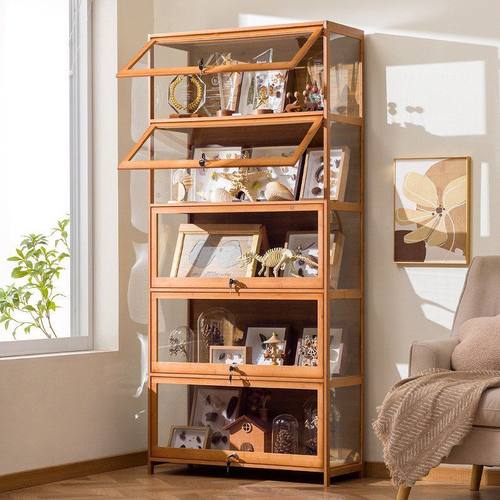 展示架货架摆件积木盒亚克力防尘带锁展示柜带灯模型展示透明手办