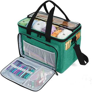 大容量针织工具收纳袋 恰也纳 毛线钩针手提收纳包编织毛衣收纳桶