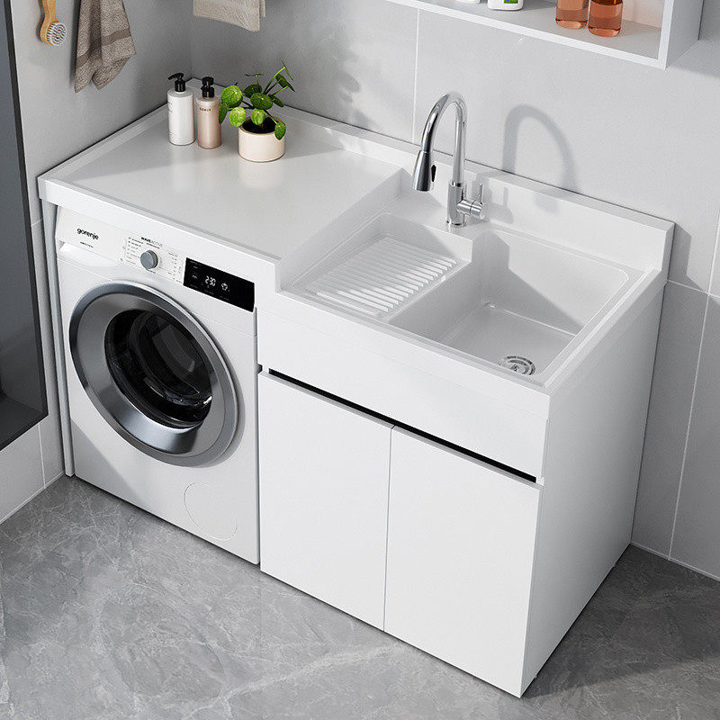 Kxh蜂窝铝阳台洗衣柜一体台盆高低洗衣池洗衣机柜组合洗漱洗脸盆