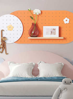 木目iwood 儿童房书桌彩色圆形洞洞板 学生桌面墙上置物架收纳架