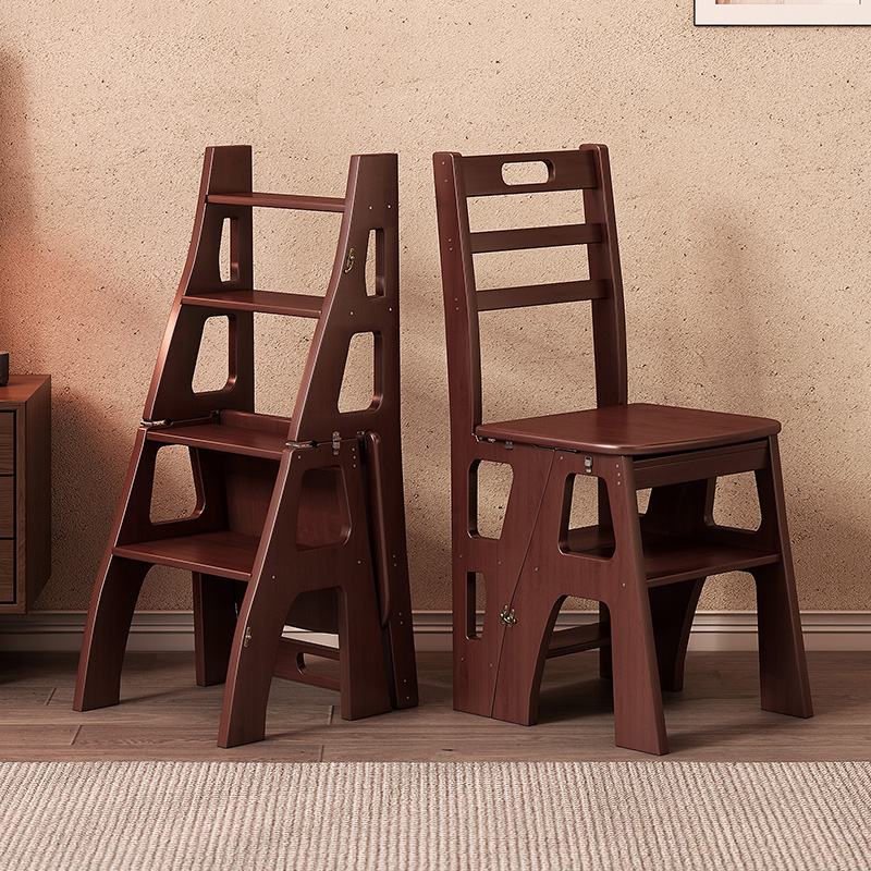 实木梯凳家用折叠两用梯子椅子厨房登高取物多功能稳步爬梯楼梯凳