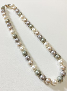 极速施家同款 多宝色款u贝珠项链实物真的好看女款贝珠颈链项链