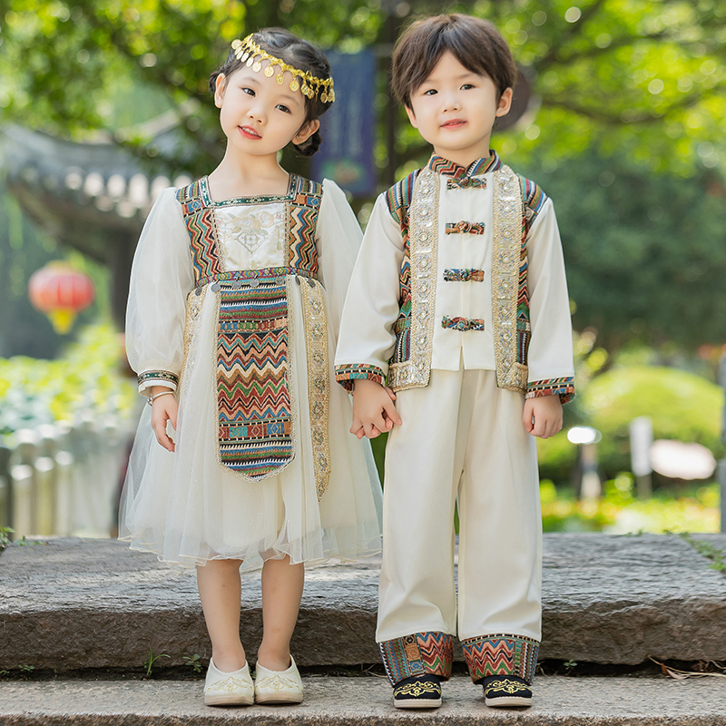 极速中秋儿童游园演出服春秋女童超仙F改良古装少数民族男童中国