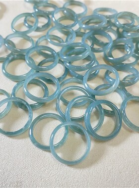 极速新货天然A货翡n翠蓝水料戒指指环戒圈 男女款翡翠戒指饰品超