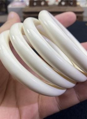 极速精品天然猛犸象牙手镯女款手镯镯F子 冰料满纹 价格亲们随便