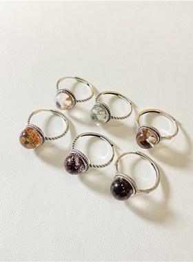 极速天然无加色彩幽灵纯银镶嵌戒指 女款K彩幽灵 四季幽灵异象水