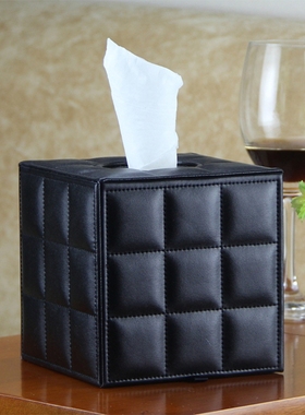 极速Pu Leather Tissue Box Holder, SquaIre Napkin Holder Pump