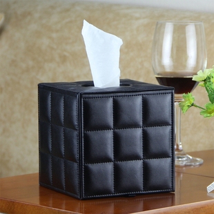 极速Pu Leather Tissue Box Holder, SquaIre Napkin Holder Pump
