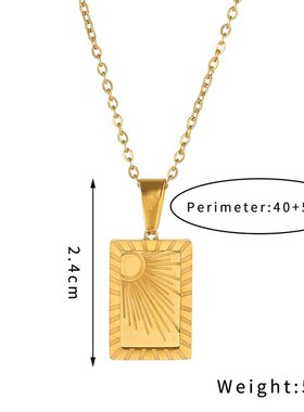 极速Fashion Atmoslphere Necklace Square Moon Pendant accesso