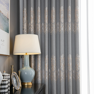 极速加厚遮光隔热k简约客厅挂钩农村自建房定制3.1米超高门幅落地