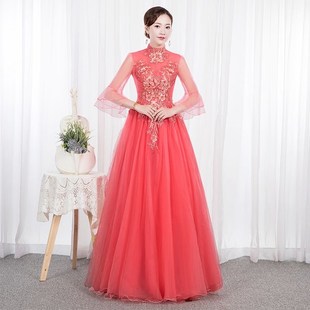 晚 蓬蓬裙长款 极速彩纱2025新款 主持r人演出学生声乐独唱艺考服装