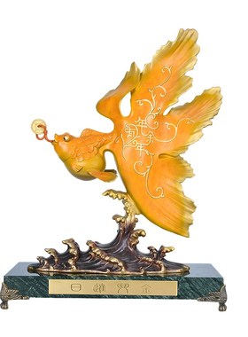 极速年年有余金鱼摆件新t中式入户客厅玄关酒柜装饰品乔迁新居工