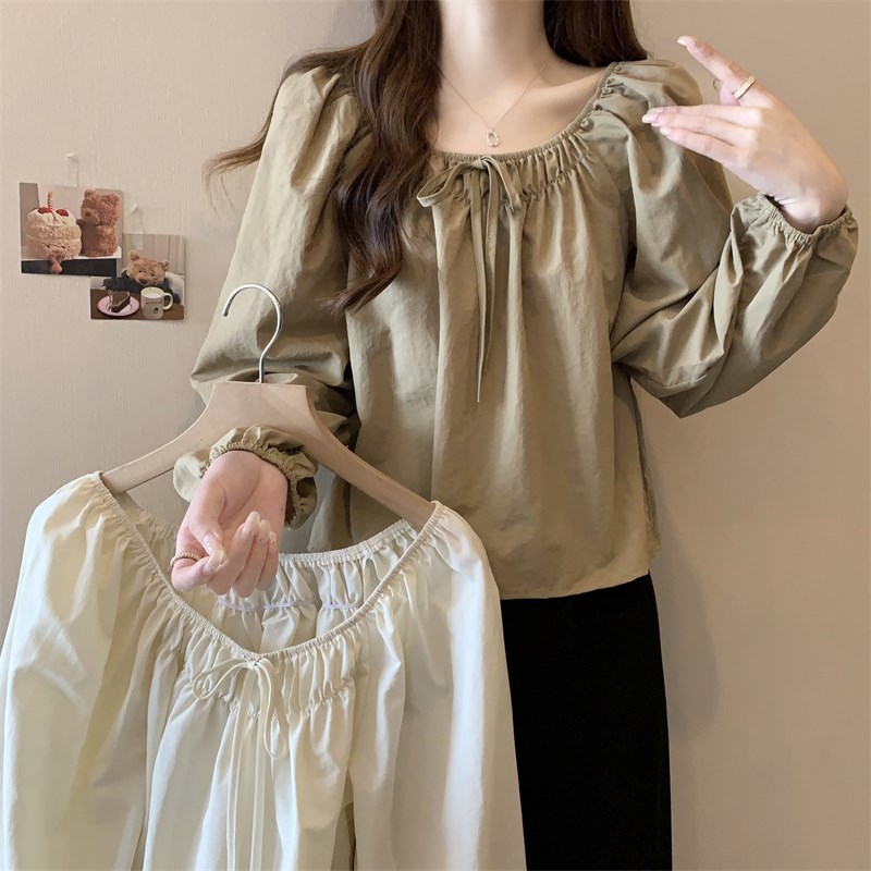 极速大码法式长袖衬衫女秋装2024新款胖mm遮Q肚宽松设计感小众方