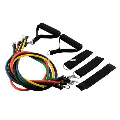 极速11pcs Lfatex Tubes Resistance Bands Tube Rope Set Straps