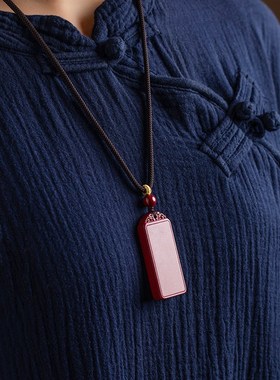 极速福一方原矿朱砂无事牌心经吊坠男女J款平安紫金砂金刚经本命