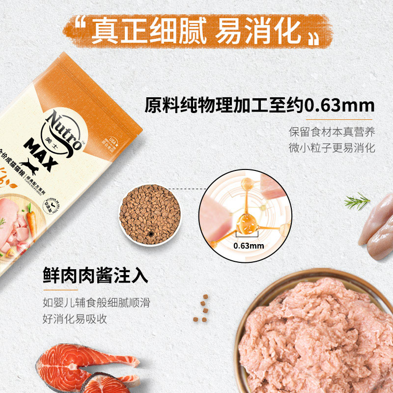 极速美士猫粮成猫试吃幼猫粮增肥发腮改C善软便国产nutro1.8kg美