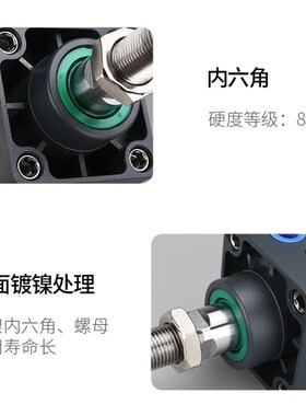 极速亚德客小型气动大推力63标准气缸SC32X40X50X8M0X100X125X150