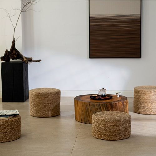 极速草编坐垫榻榻米蒲团编织地上蒲草跪坐墩打坐喝茶X日式圆形铺