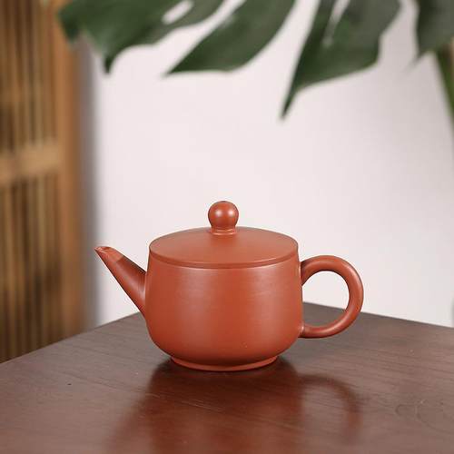 潮州朱泥手拉壶大口汉瓦壶小容量功夫小茶壶中式全手工复古茶壶